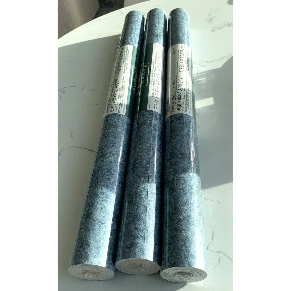 Foremost Wallcovering Blue Double  Roll Pre Pasted Strippable Scrubabble 70 Sq